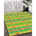 Machine Washable Transitional Dark Yellow Green Rug in a Family Room, wshpat530