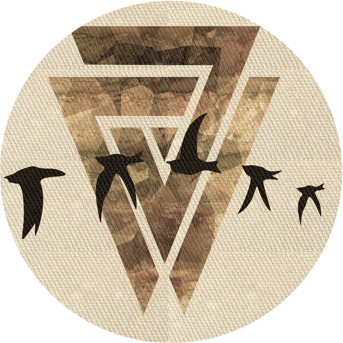 Square Patterned Vanilla Gold Rug, pat531brn