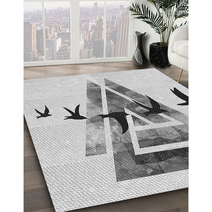 Patterned Gray Rug in Family Room, pat531gry