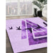 Machine Washable Transitional Medium Orchid Purple Rug in a Family Room, wshpat531pur