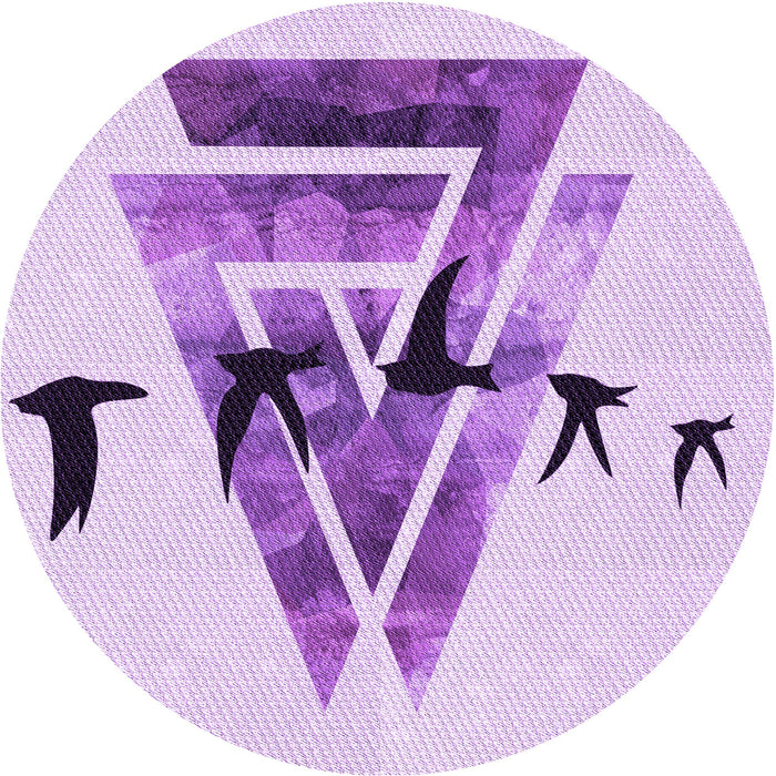 Square Patterned Medium Orchid Purple Rug, pat531pur