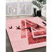 Machine Washable Transitional Red Rug in a Family Room, wshpat531rd