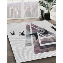 Patterned Off-White Novelty Rug in Family Room, pat531