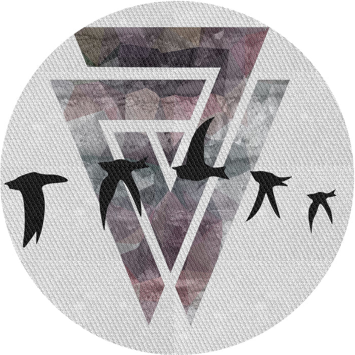 Sideview of Patterned Off-White Novelty Rug, pat531