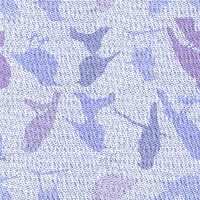 Round Patterned Lavender Blue Rug, pat532blu