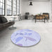 Round Patterned Lavender Blue Rug in a Office, pat532blu