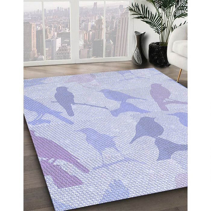 Machine Washable Transitional Lavender Blue Rug in a Family Room, wshpat532blu