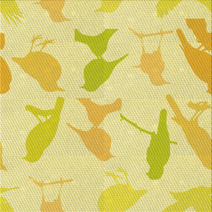 Round Machine Washable Transitional Golden Brown Yellow Rug, wshpat532yw