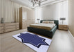 Patterned Blue Rug in a Bedroom, pat533blu