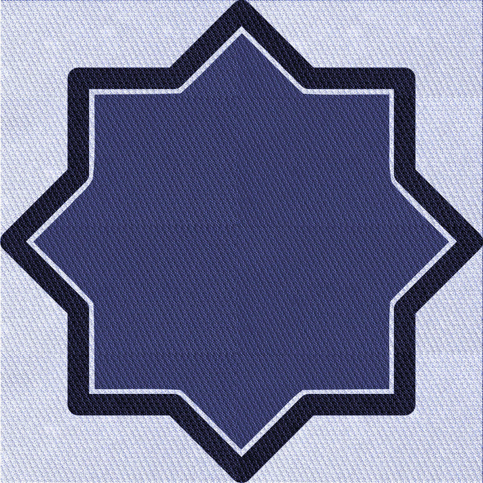 Round Patterned Blue Rug, pat533blu