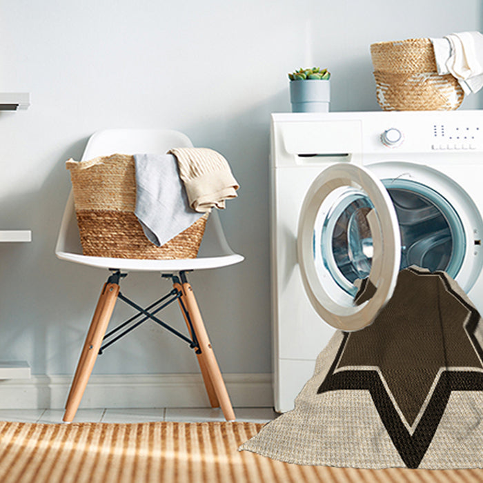 Machine Washable Transitional Bakers Brown Rug in a Washing Machine, wshpat533brn