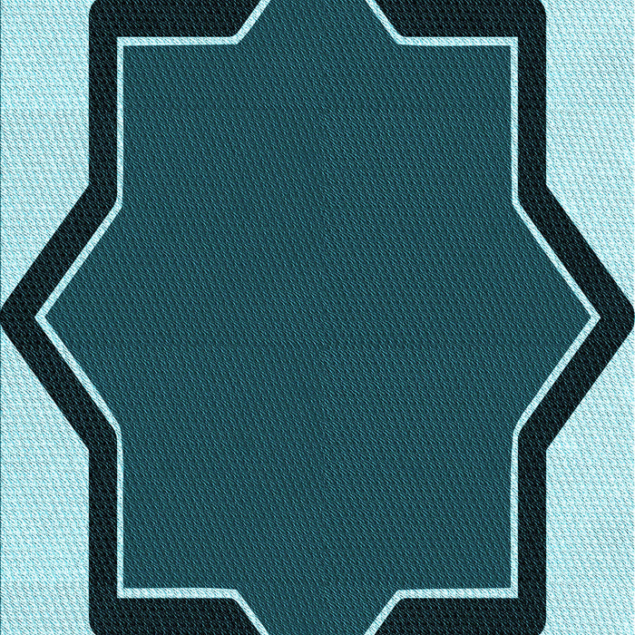 Patterned Medium Teal Green Rug, pat533lblu