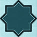 Round Patterned Medium Teal Green Rug, pat533lblu