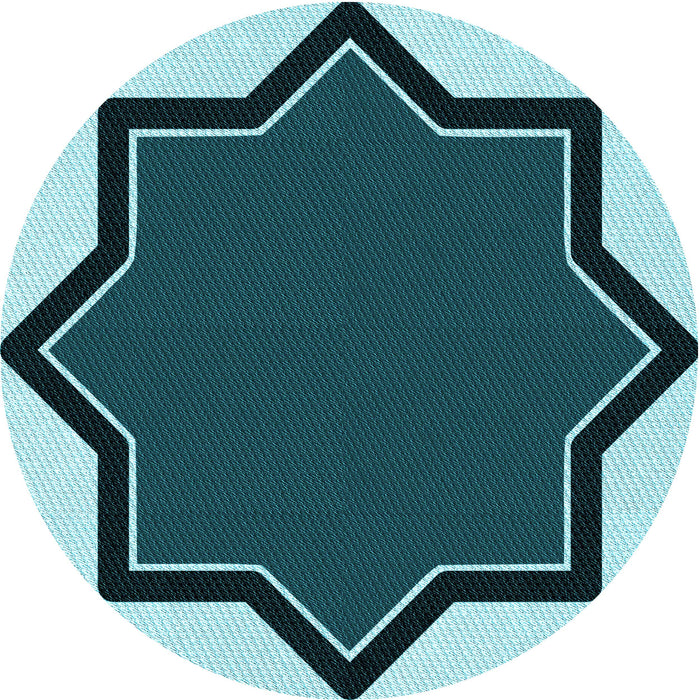 Square Machine Washable Transitional Medium Teal Green Rug in a Living Room, wshpat533lblu