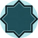 Square Machine Washable Transitional Medium Teal Green Rug in a Living Room, wshpat533lblu