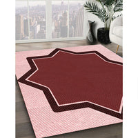 Patterned Pastel Pink Rug, pat533rd