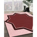 Patterned Pastel Pink Rug in Family Room, pat533rd