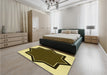 Patterned Bakers Brown Rug in a Bedroom, pat533yw