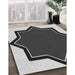 Patterned Charcoal Black Novelty Rug in Family Room, pat533