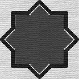 Square Patterned Charcoal Black Novelty Rug, pat533