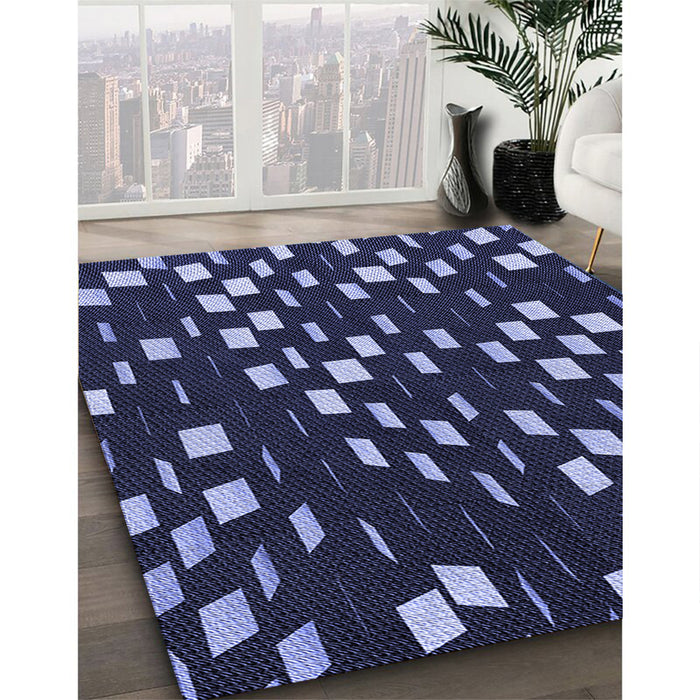 Patterned Periwinkle Purple Rug in Family Room, pat534blu