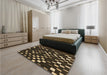 Patterned Brown Rug in a Bedroom, pat534brn