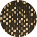 Square Patterned Brown Rug, pat534brn