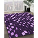 Patterned Deep Purple Rug in Family Room, pat534pur