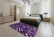 Patterned Deep Purple Rug in a Bedroom, pat534pur