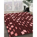 Patterned Red Rug in Family Room, pat534rd