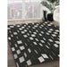 Patterned Black Novelty Rug in Family Room, pat534