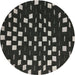 Sideview of Patterned Black Novelty Rug, pat534