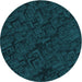 Square Patterned Teal Green Rug, pat535lblu