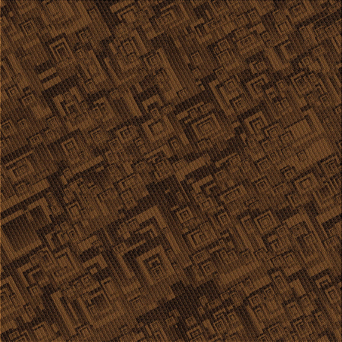 Round Patterned Saddle Brown Rug, pat535org