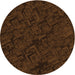 Square Patterned Saddle Brown Rug, pat535org