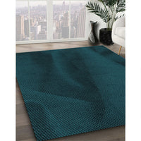 Patterned Teal Green Rug, pat536lblu