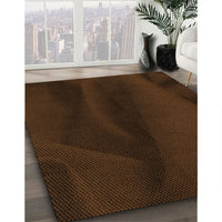 Patterned Dark Bronze Brown Rug, pat536org