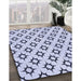 Patterned Lavender Blue Rug in Family Room, pat538blu
