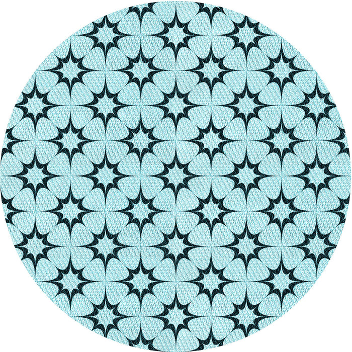 Square Patterned Deep-Sea Green Rug, pat538lblu