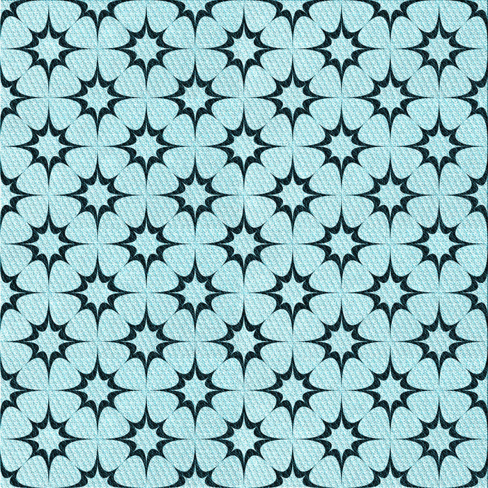 Round Patterned Deep-Sea Green Rug, pat538lblu