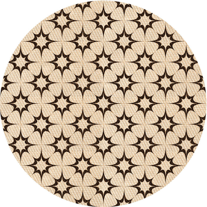Square Patterned Light Brown Rug, pat538org