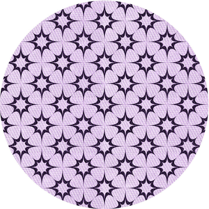 Square Patterned Purple Flower Purple Rug, pat538pur