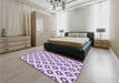Round Machine Washable Transitional Purple Flower Purple Rug in a Office, wshpat538pur