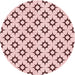 Square Patterned Light Rose Pink Rug, pat538rd