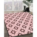 Machine Washable Transitional Light Rose Pink Rug in a Family Room, wshpat538rd