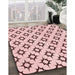 Patterned Light Rose Pink Rug in Family Room, pat538rd