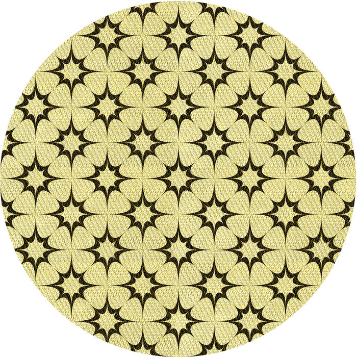 Square Patterned Sun Yellow Rug, pat538yw