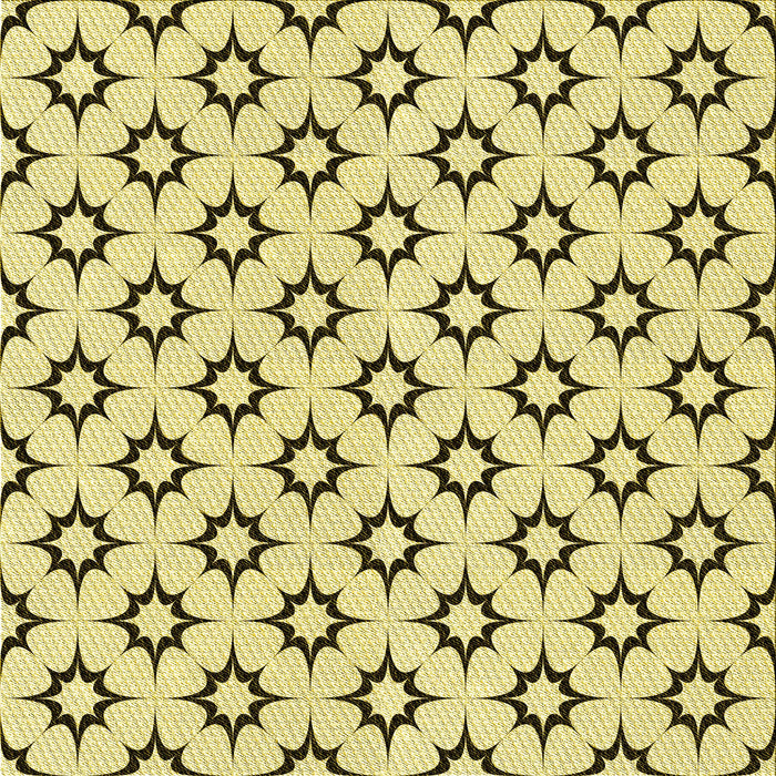 Round Machine Washable Transitional Sun Yellow Rug, wshpat538yw