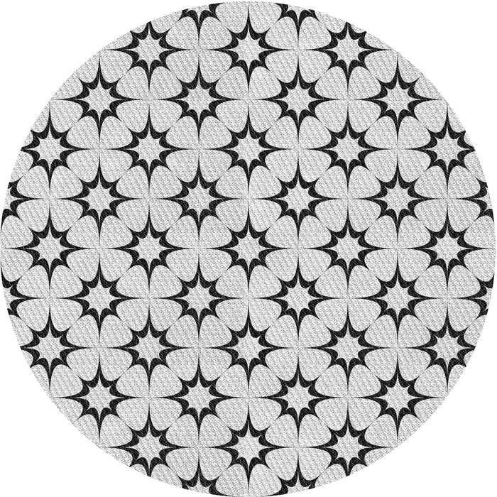 Sideview of Patterned Off-White Novelty Rug, pat538