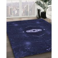 Patterned Deep Periwinkle Purple Rug, pat539blu